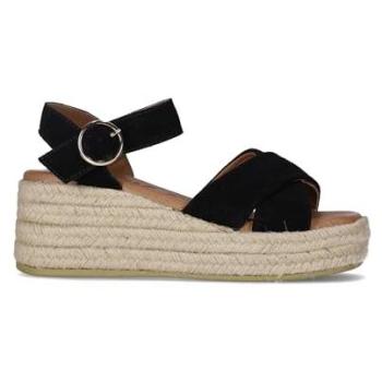 Alpargatas de cuña CHIKA10 07 en color negro – Hebilla y puntera redonda