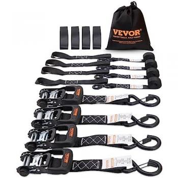 Sangle à Cliquet Résistante VEVOR 4x 2362 kg 0,04 m x 2,4 m