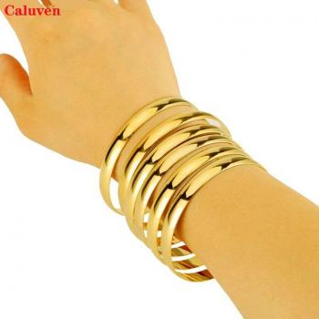 Bracelets Femmes Caluven 8 mm – Ensemble 6 en or