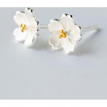 Blossom Bloom Silver Earrings, Ring & Necklace Trio