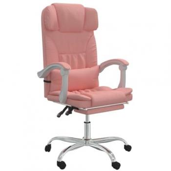 Fauteuil de Bureau Rose avec Repose-pied Réglable