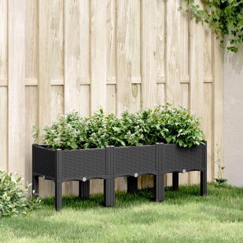 VidaXL Hochbeet mit Beinen Schwarz 120x40x42 cm PP