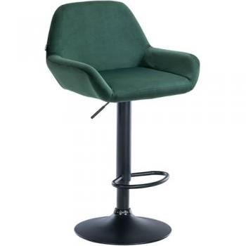 Cocina Braga Taburete Terciopelo Negro‑Verde con Accesorios Rotativos