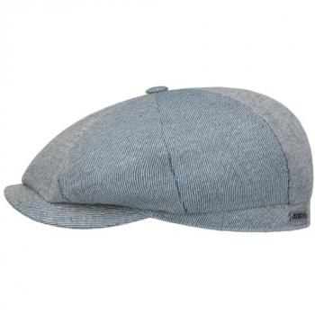 Light Blue Hatteras Summer Twill Flat Cap by Stetson