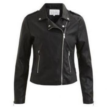 Vila Jacke aus Kunstleder Cara 14044851 Schwarz Regular Fit XL female