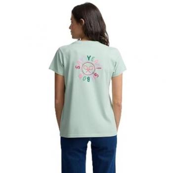 Camiseta Silbon verde de mujer con mensaje Say Yeah