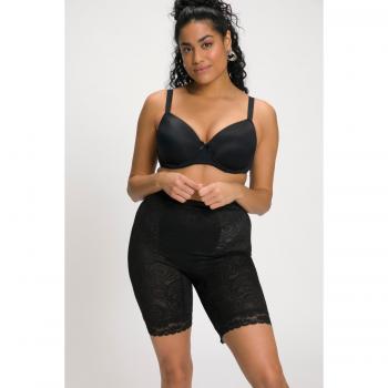 Plus Size Lace Long Leg Shaping Panty, Black, Size 36/38, Cotton/Synthetic Fibers/Spandex