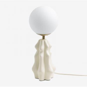 Makalu Blanc : Lampe de Table en Céramique avec Boule de Verre SKLUM