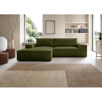 Cama Canapé “Vente‑Unique” 90x190 cm, Cabecero de Costuras Verticales en Tela Caqui