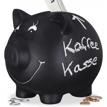 Wedding Gift Ceramic Piggy Bank, Chalkboard Design – Black