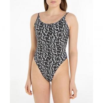 Calvin Klein Wasserabdruck Bikini Damen Schwarz-Weiß L