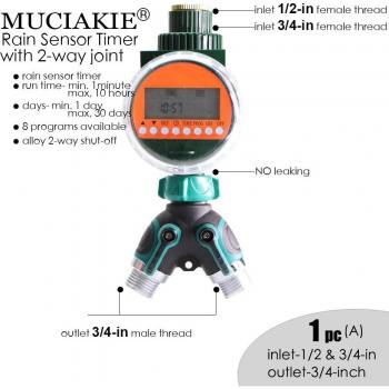 MUCIAKIE Intelligent Irrigation Timer with Alloy Y Connector
