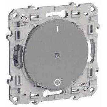 Interrupteur Odace + Alu 10 A 3 fils Schneider Electric