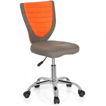 Kinder-Büroarmstuhl KIDDY COMFORT – Stoff ohne Armlehnen, grau-orange