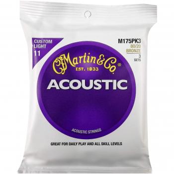 Martin 80/20 Bronze 3 jeux de cordes pour guitare folk Tirant custom light .011-.052