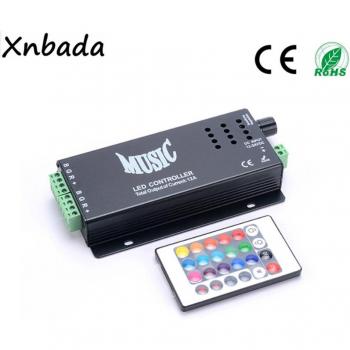 RGB LED Strip Light with Wireless IR Remote and Music Sync for DC12-24V