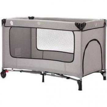 Fillikid Baby-Travel‑Bed Paris – Helles Grau‑Melange Matratze + Reisetasche