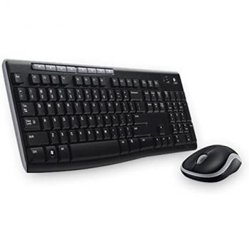 Set di tastiera e mouse wireless Logitech MK270, Layout Hebrew QWERTY, Nero