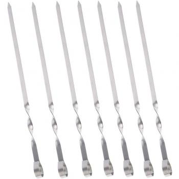 10 Stainless Steel BBQ Skewers for Camping and Picnics