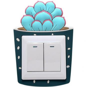 Pegatinas decorativas de cactus en 3D con efecto luminoso