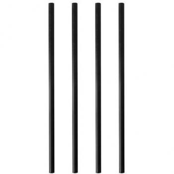 PAPSTAR 135 Shake‑Halme – 25 cm, Ø 8 mm, Bio‑Kunststoff Schwarz