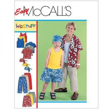 McCall's Pattern M6099 Childrens & Boys Shirt Tank Top Shorts Size XS, SML
