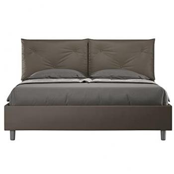 Cama tapizada con almacenaje 160x210 capuchino Appia