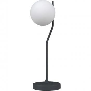 Lampada Italux Carimi Nera Satinata con Paralume Bianco