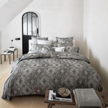 Housse de couette en satin de coton gris 260x240