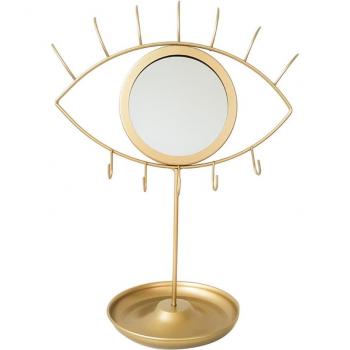Miroir d’atelier féérique en fer – Forme œil doré
