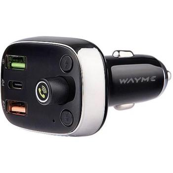 Transmetteur FM WAYME 12 / 24 V : USB‑C Power Delivery, QuickCharge 4.0+, ID Automatique, Voltmètre + Mains Libres