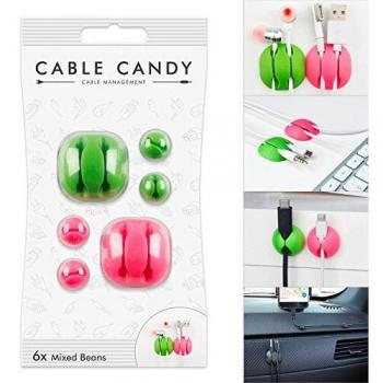 Mixed Bean‑Kabelset – CANDY CABLE, 6×3 Stück, CC023 (grün–pink)