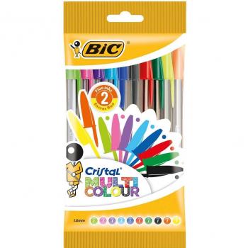BIC Stylos-Bille Cristal Multicolore Pointe Large 1,6 mm