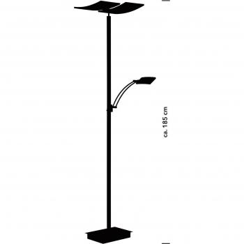 LED-Stehleuchte Andy, 3‑flammig, anthrazit, CCT, Dimmer (zweimal)