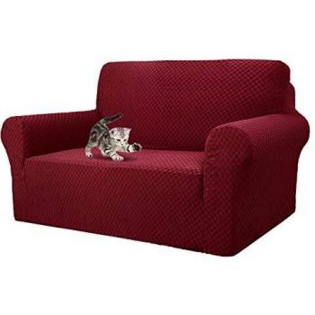 MAXIJIN Elastic Sofa Cover for 2 Seater, Jacquard Design, Non Slip, Pet Friendly Loveseat Protector