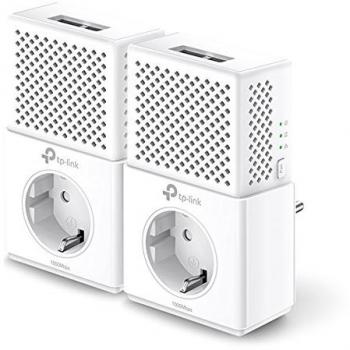 Extender di Rete Powerline TP-Link con presa integrata e due porte Gigabit