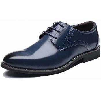 Business‑Oxford Anzugschuhe Herren – Lackleder, blaue Farbe, 48 EU