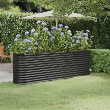 VidaXL Garden Raised Bed Powder-coated Steel 88.2x15.7x26.8 Anthracite