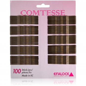 Efalock Professional Comtesse Klemmen, gewellt, braun, 7 cm, 100 Stück