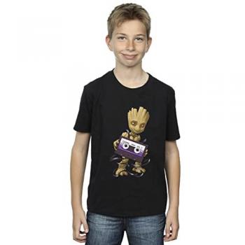 Groot Cosmic Tape Boy T-Shirt – Guardians of the Galaxy (Size 3‑4 Years, Black)