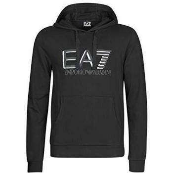 Emporio Armani EA7 Herren‑Sweater mit Train Visibility‑Print – XS, schwarzer Hoodie