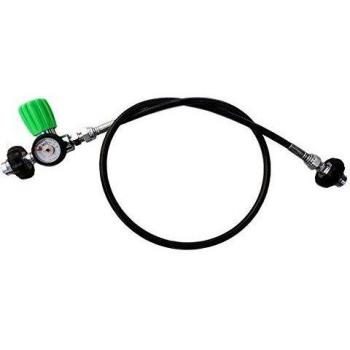 Trasvasador METALSUB para Nitrox con manómetro DIN 200/300 (1 Metro)