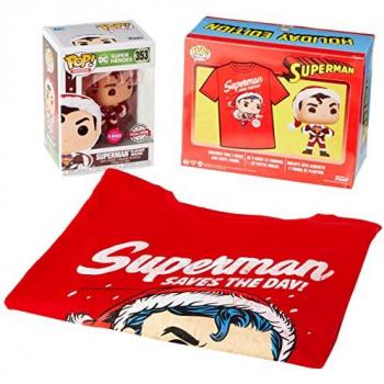 Set Coleccionable Pop y Tee Superman DC Comics Flocked
