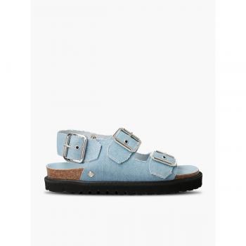 Sandalias Planas de Mujer Genuins Felina Vegan Denim Azul