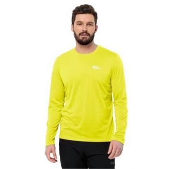 Rundhalspullover JACK WOLFSKIN SKY THERMAL L/S M Gr. S (48), gelb (firefly)