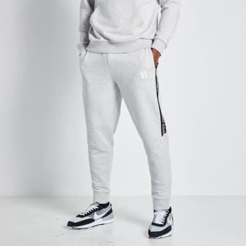 Jogger con Estampado de Texto Gris Marl