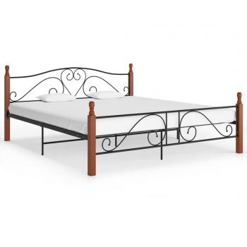 Letto adulto, Giroletto, Letto matrimoniale Nero in Metallo 180x200 cm Vidaxl