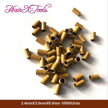 Micro Ring Hair Links Copper Beads 3.4x3.0x6.0mm