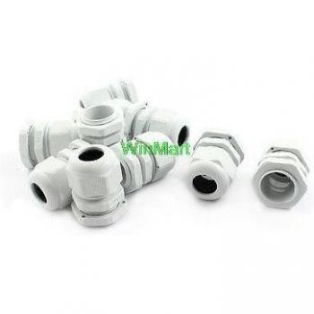10Pcs M20x1.5 White Nylon Cable Glands Connectors Waterproof 6-12mm