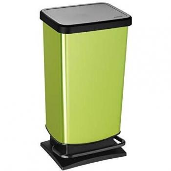 Rotho Paso Mülleimer 40l, BPA-frei, grün metallic